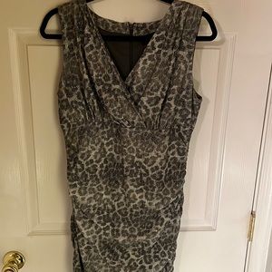 Mark Zinio size small, gray, and black dress with ruching